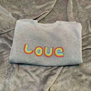 Rebecca Minkoff Grey Classic Crewneck "LOVE" Sweatshirt